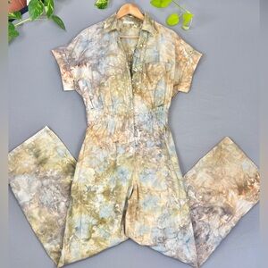 Unique Hand-dyed Watercolor Short-Sleeved Jumpsuit - By Michelle Renee?